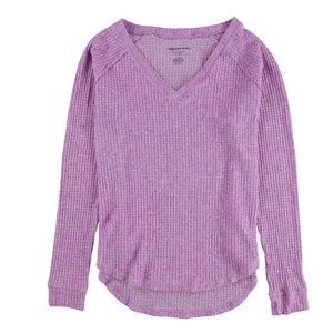 American Eagle Womens Soft & Sexy Thermal Pullover Blouse, Purple, XS, DM